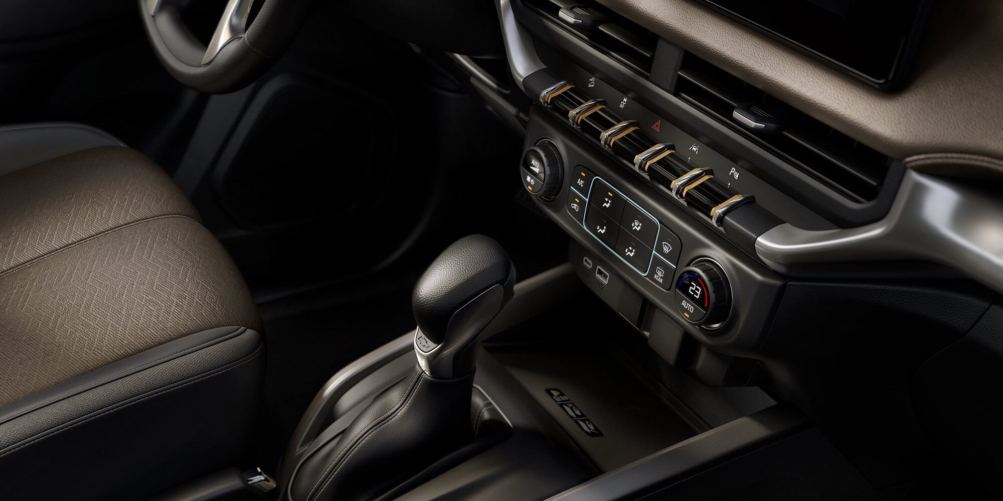 palanca de cambios, consola central