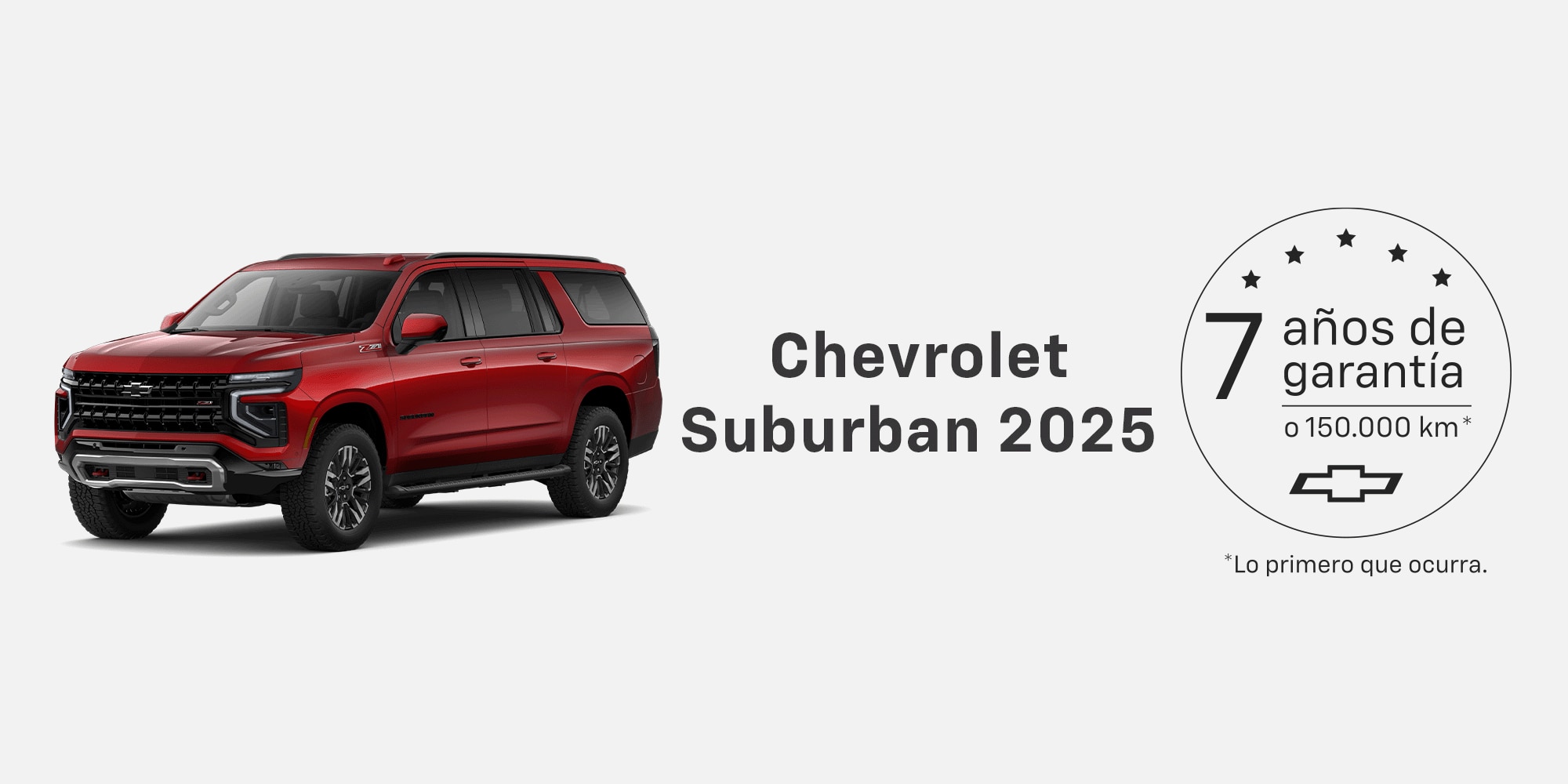 Chevrolet Suburban con 7 años de garantía